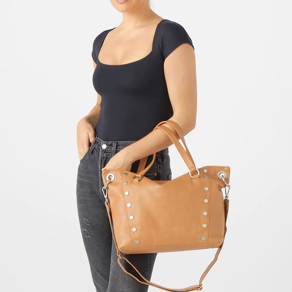 Hammitt nwt large espresso reverse tote crossbody leather handbag with card case - Picture 8 of 8